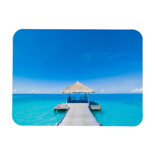 Paradise Beach | Tropisch Resort, Maldiven Magneet (Horizontaal)