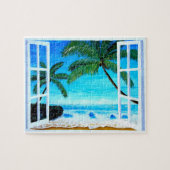 Paradise Beach Window - Caribische Hideaway Legpuzzel (Horizontaal)