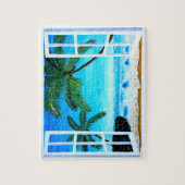 Paradise Beach Window - Caribische Hideaway Legpuzzel (Verticaal)