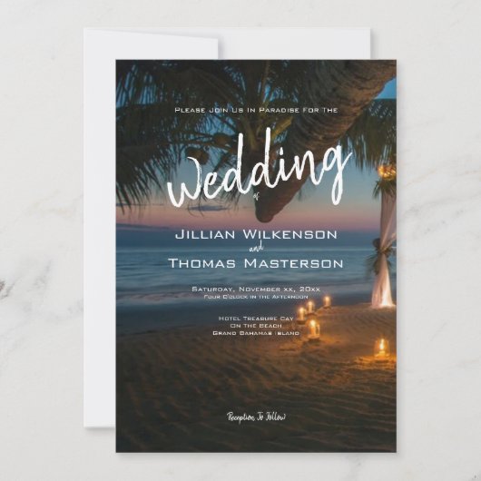 Paradise bestemming - bruiloft kaart (Voorkant)