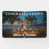 Paradise bestemming - bruiloft spandoek (Horizontaal)