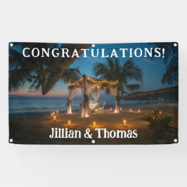 Paradise bestemming - bruiloft spandoek