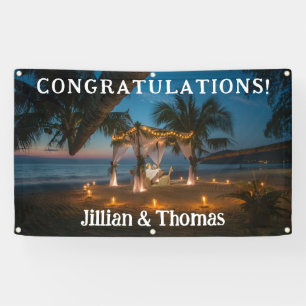 Paradise bestemming - bruiloft spandoek