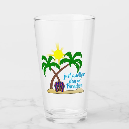 Paradise bij het strand / palmbomen glas (Voorkant)