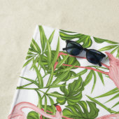 Paradise Bird Flamingo Tropische Planten Strandlaken (In situ)