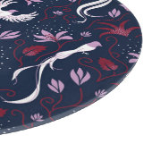 Paradise Birds: bloeiend patroon. Snijplank (Hoek)