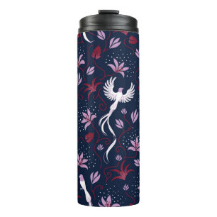 Paradise Birds: bloeiend patroon. Thermosbeker
