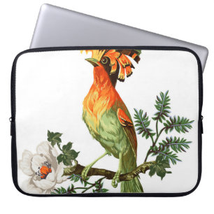Paradise Birds: exotische bloemenachtergrond Laptop Sleeve