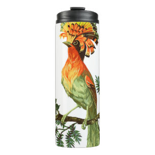 Paradise Birds: exotische bloemenachtergrond Thermosbeker