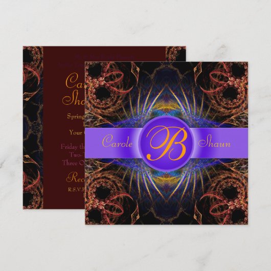 Paradise Birds Fractal Art Uitnodiging (Voorkant / Achterkant)