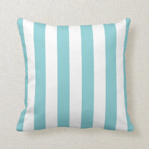 Paradise blauw en wit gestreepte sierkussen