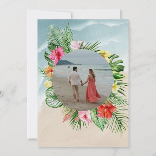 Paradise Blooms Huwelijksuitnodigingen Kaart (Achterkant)