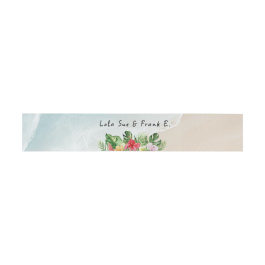 Paradise Blooms Wedding Invitation Belly Band Uitnodigingen Wikkel (Vlak)