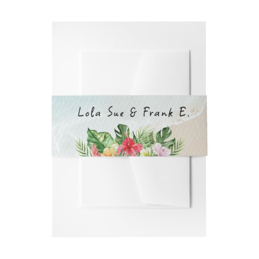 Paradise Blooms Wedding Invitation Belly Band Uitnodigingen Wikkel (Voorkant Voorbeeld)
