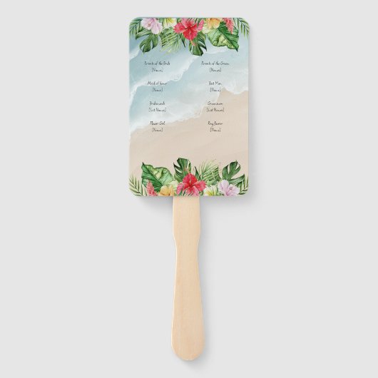 Paradise Blooms Wedding Program Fan Handwaaier (Achterkant)