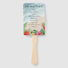 Paradise Blooms Wedding Program Fan Handwaaier
