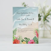 Paradise Blooms Wedding Response Kaart (Staand voorkant)