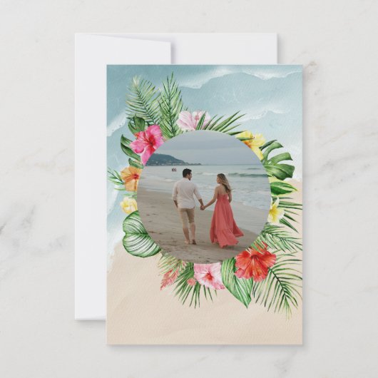 Paradise Blooms Wedding Response Kaart (Achterkant)