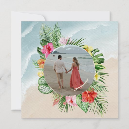 Paradise Blooms Wedding Save the Date (Achterkant)