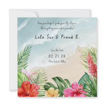 Paradise Blooms Wedding Save the Date