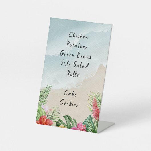 Paradise Blooms Wedding Save the Date Reclamebord Met Voetstuk (Voorkant)