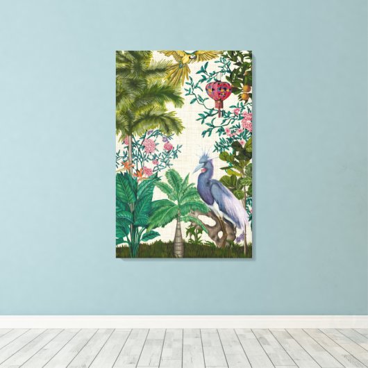 Paradise Chinoiserie 2 Canvas Afdruk (Insitu (Houten vloer))