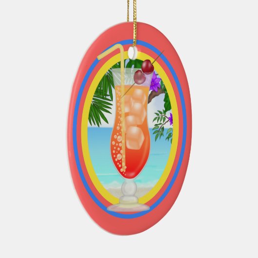 Paradise Cocktail Keramisch Ornament (Rechts)