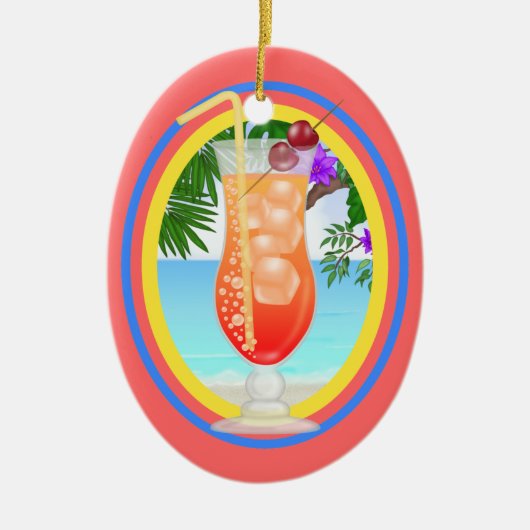 Paradise Cocktail Keramisch Ornament (Voorkant)