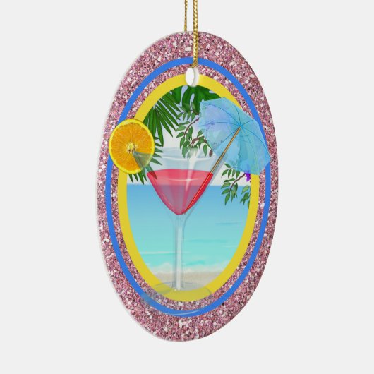 Paradise Cocktail Keramisch Ornament (Rechts)