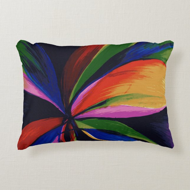 Paradise Colorful Rainbow Abstracte Flower Art Accent Kussen (Voorkant)