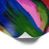 Paradise Colorful Rainbow Abstracte Flower Art Poster (Hoek)