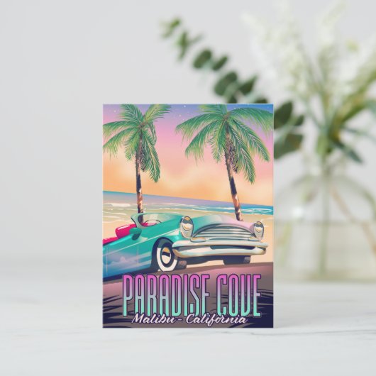 Paradise Cove, Malibu, Californische reisposter Briefkaart (Staand voorkant)