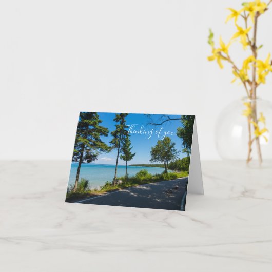 Paradise denking van je Kaart bij het meer van de  (Gele Bloem)