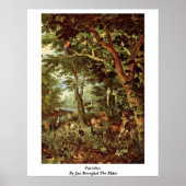Paradise door Jan Brueghel The Elder Poster (Voorkant)