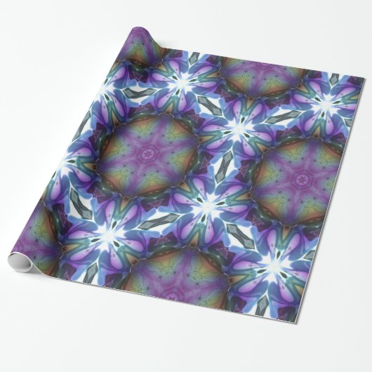 Paradise-driekleurenpatroon Cadeaupapier (Uitgerold)