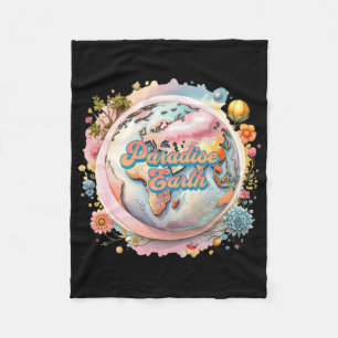 Paradise Earth Planet in pastelkleuren Sticker Fleece Deken