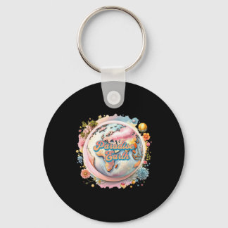 Paradise Earth Planet in pastelkleuren Sticker Sleutelhanger
