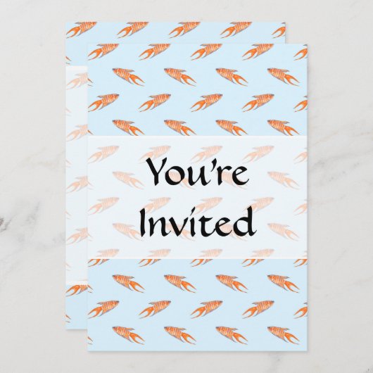 Paradise Fish Pattern op Blue. Kaart (Voorkant / Achterkant)