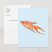Paradise Fish, Waterverf. Briefkaart (Voorkant / Achterkant)