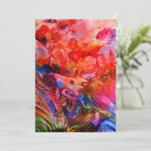 Paradise Floral Bird Phoenix Rising Flame Art Aankondiging (Staand voorkant)
