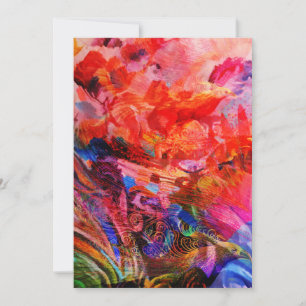 Paradise Floral Bird Phoenix Rising Flame Art Aankondiging