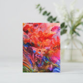 Paradise Floral Bird Phoenix Rising Flame Art Briefkaart (Staand voorkant)