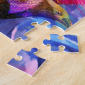 Paradise Floral Bird Phoenix Rising Flame Art Legpuzzel (Zijkant)