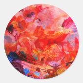 Paradise Floral Bird Phoenix Rising Flame Art Ronde Sticker (Voorkant)