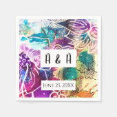 Paradise Floral bruiloft servetten (Voorkant)