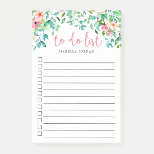 Paradise Floral Monogrammed Lined To-Do Lijst Post-it® Notes