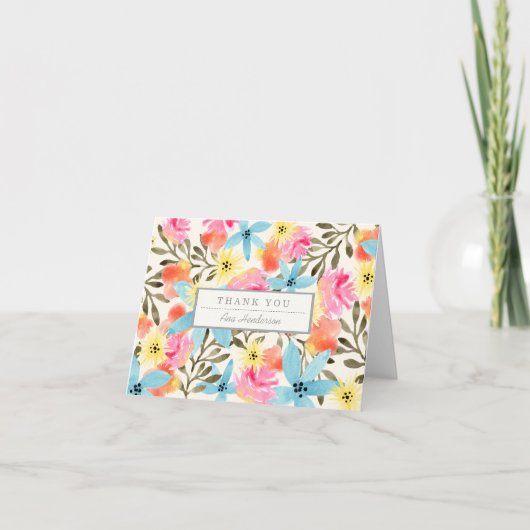 Paradise Floral Print Bedankkaart (Voorkant)