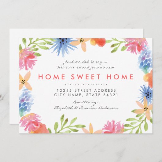 Paradise Flowers New Home Annouting Aankondiging (Voorkant / Achterkant)