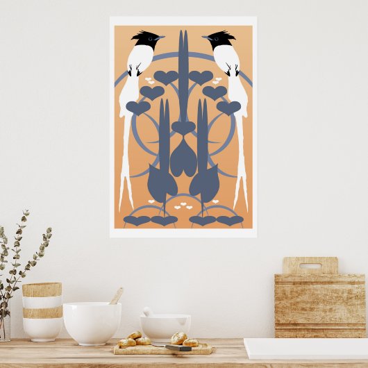 Paradise Flycatchers Poster (Keuken)