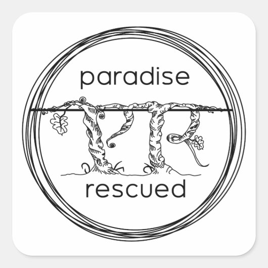 Paradise gered vierkante sticker (Voorkant)